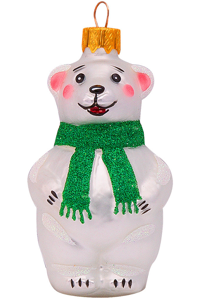 Елочное украшение Мишутка в шарфе зеленый ФУ-739/1/5